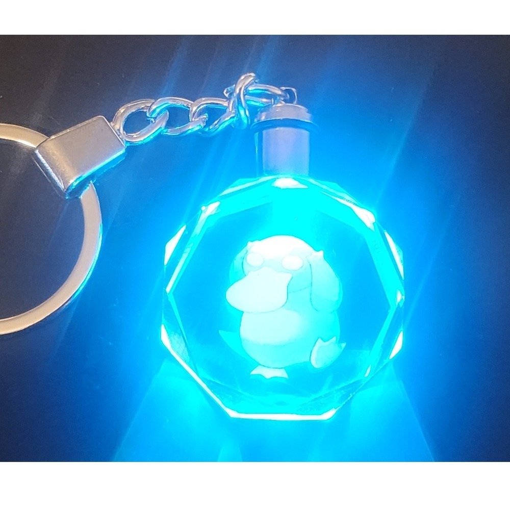 Pokemon Psyduck Keychain Crystal LED Light Up Keyring Bag Charm Gift‎